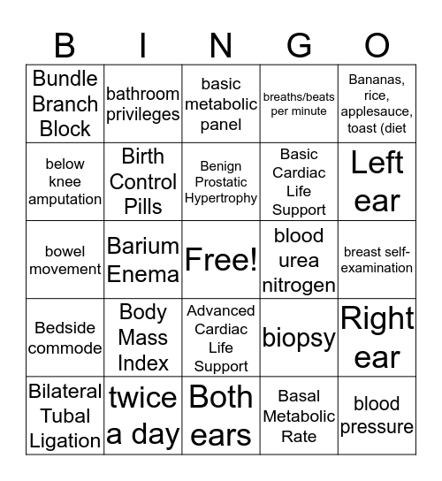 B Abbreviations Bingo Card