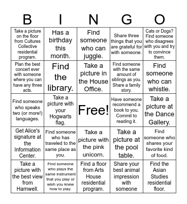HARNWELL BINGO! Bingo Card