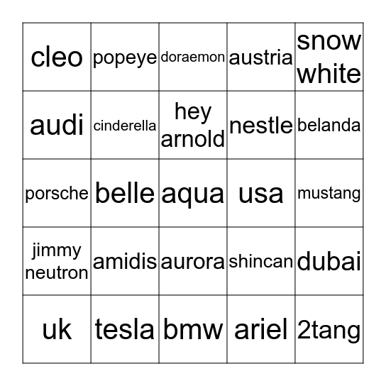 ALUNA KAPAN MENANG??? Bingo Card