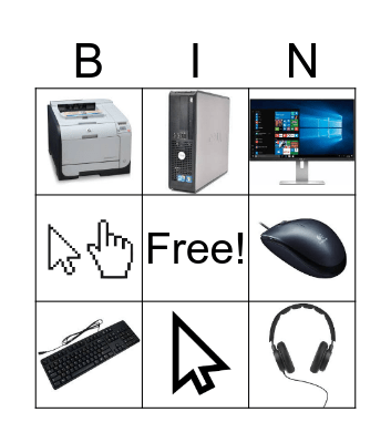 Parts of the computer Bingo Card