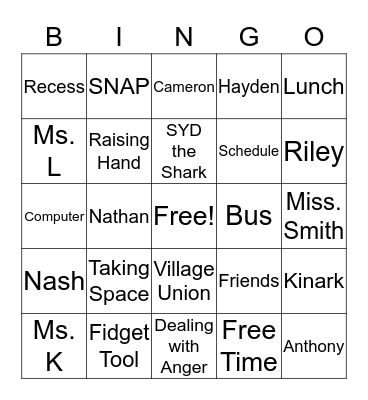 Learning the Rules and Routines Bingo Card