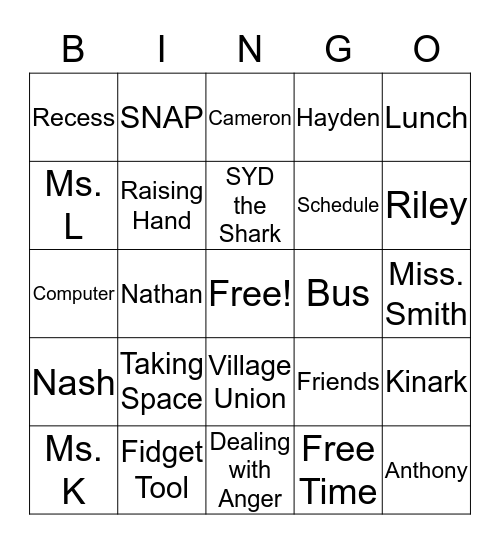 Learning the Rules and Routines Bingo Card