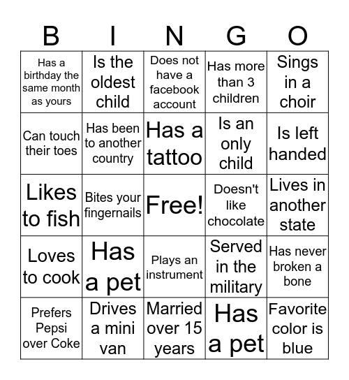 PTMB Family Bingo Card