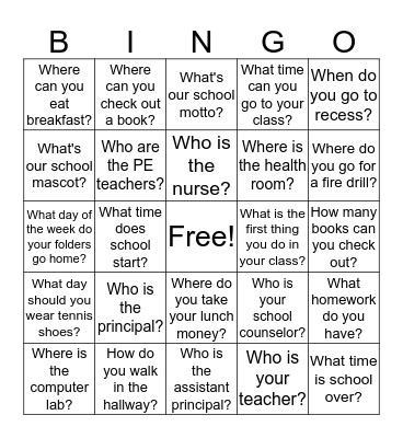 Getting to Know Greenbrier Bingo Card