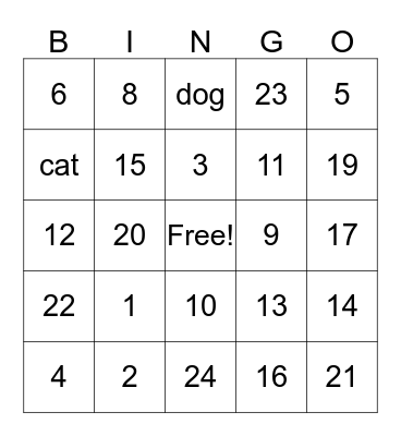 Library Bingo Test Bingo Card