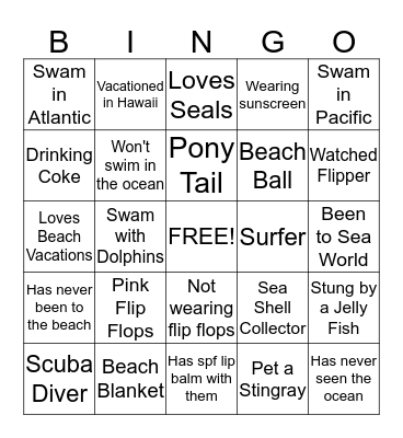 Beach Blanket Bingo Card