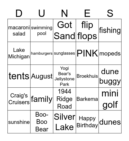 BROEKHUIS BIRTHDAY BASH Bingo Card