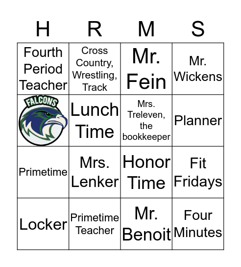 HRMS 6th Grade Facts Bingo Card
