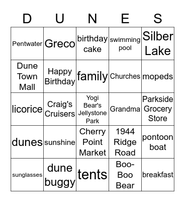 BROEKHUIS BIRTHDAY BASH Bingo Card