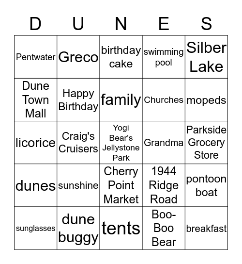 BROEKHUIS BIRTHDAY BASH Bingo Card