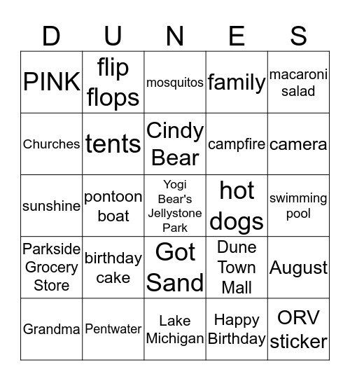 BROEKHUIS BIRTHDAY BASH Bingo Card