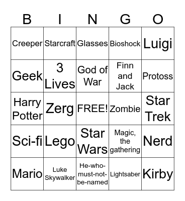 NerdO Bingo Card