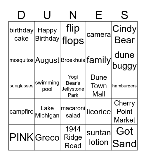 BROEKHUIS BIRTHDAY BASH Bingo Card