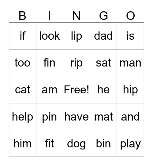 Lesson 2 & Review Bingo Card