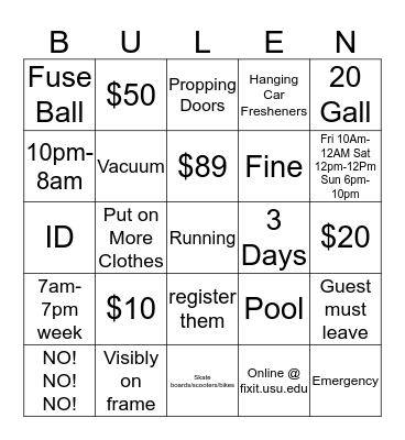 BULLEN Bingo Card