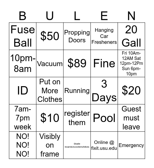 BULLEN Bingo Card