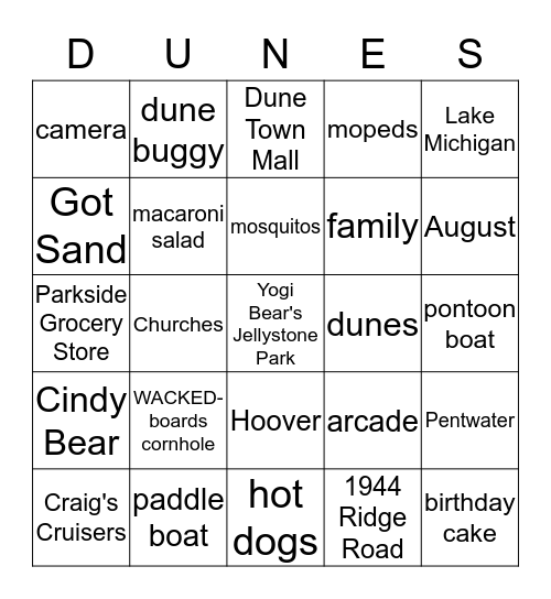 BROEKHUIS BIRTHDAY BASH Bingo Card