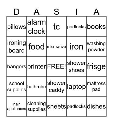 Dais's Bingo Card
