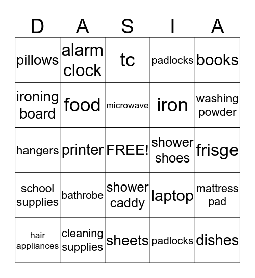 Dais's Bingo Card