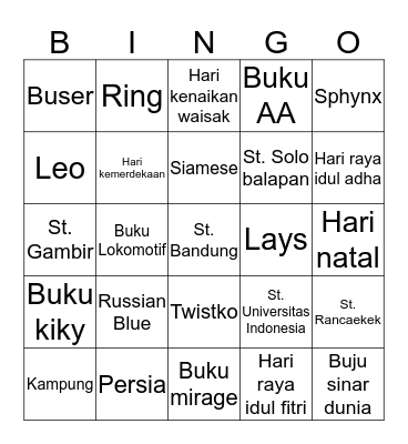 Bismillah Juara! Bingo Card