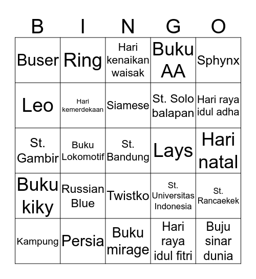 Bismillah Juara! Bingo Card