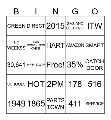 VULCAN HART Bingo Card