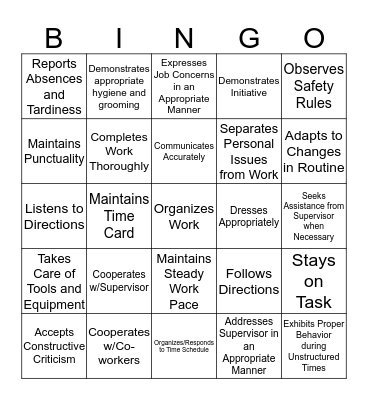 WMS Bingo! Bingo Card