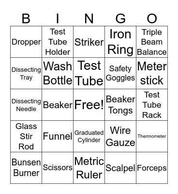 Science Bingo Woop Bingo Card