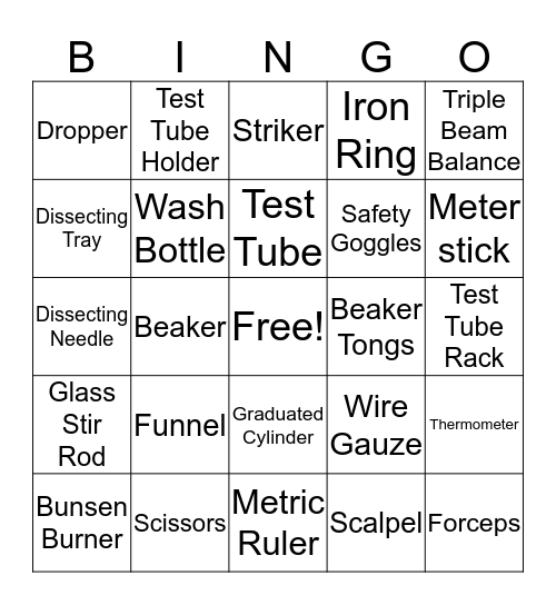 Science Bingo Woop Bingo Card