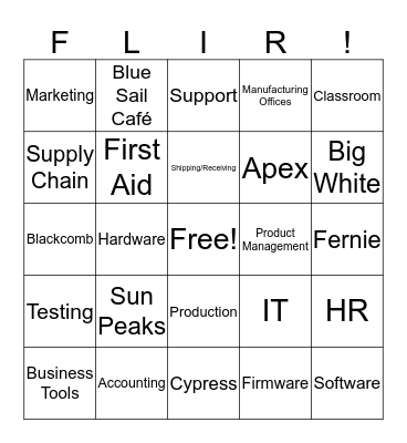 FLIR Bingo Card