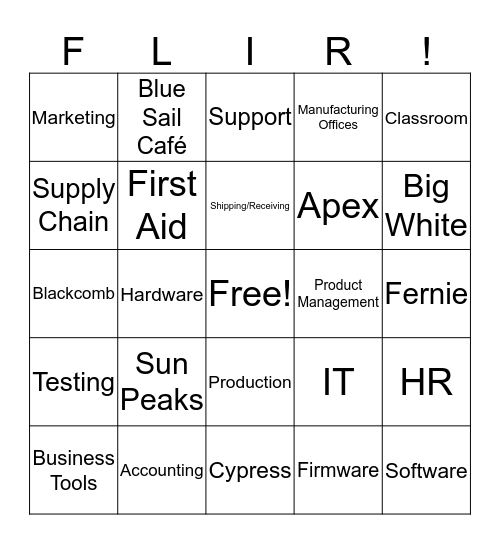 FLIR Bingo Card