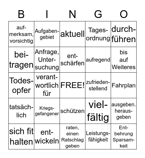 Wordbox Bingo Card