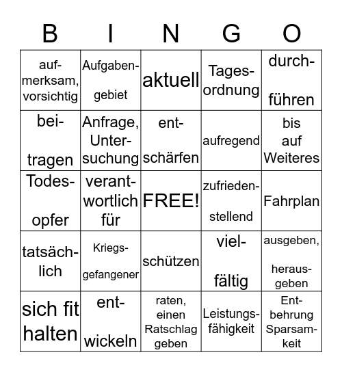 Wordbox Bingo Card