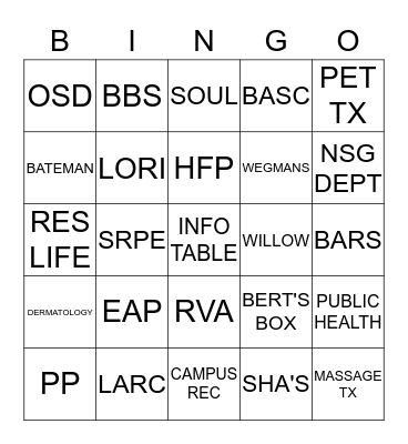 Fall into Health Bingo Card