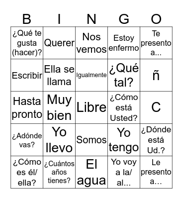 Loteria - Repaso  Bingo Card