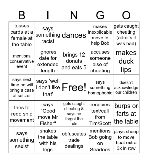 bingo! Bingo Card