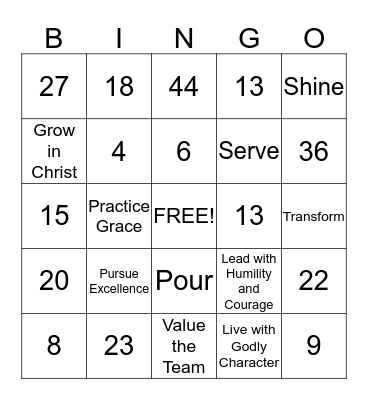 MY SISTER'S HOUSE POT LUCK LUNCHEON Bingo Card