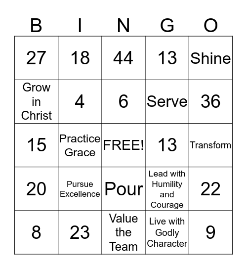 MY SISTER'S HOUSE POT LUCK LUNCHEON Bingo Card
