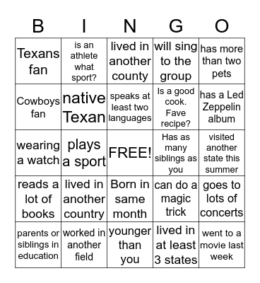 New Teacher Bingo Card