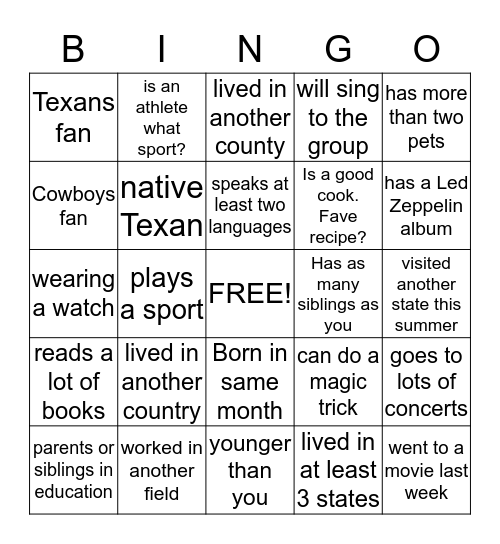 New Teacher Bingo Card