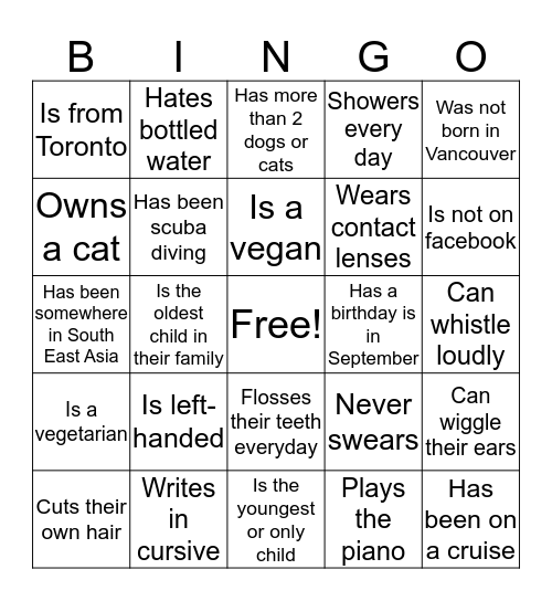 Daily Hive Bingo! Bingo Card