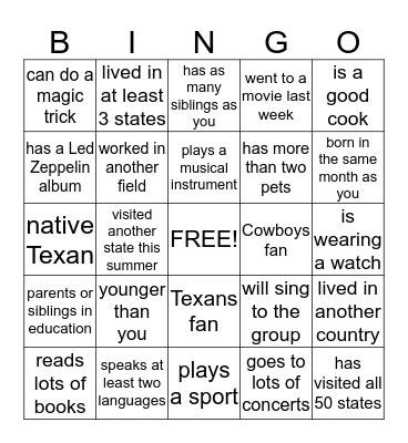 Wildcat Teacher Bingo Card