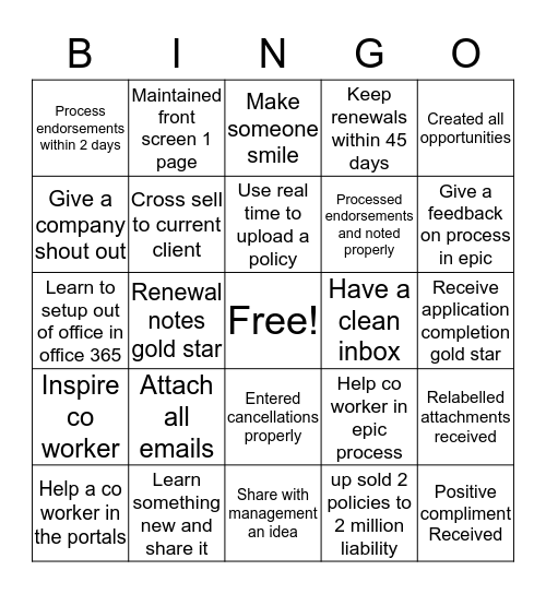 Mcgoey process bingo Card