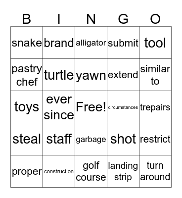 4KB words p15 Bingo Card