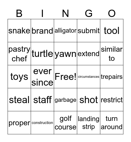 4KB words p15 Bingo Card