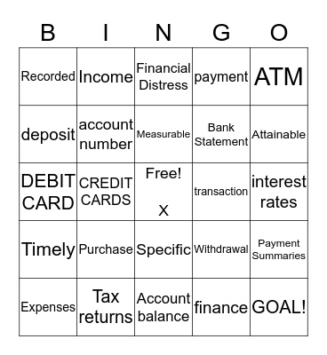 Budget Bingo Card