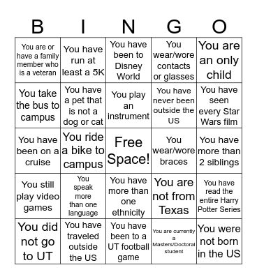 Getting to Know Your Colleagues Bingo Card