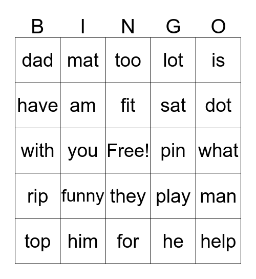 I Have BINGO! Bingo Card