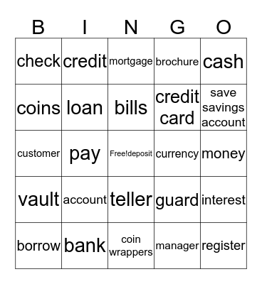 Banking Bingo Card