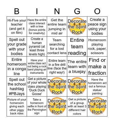 TeamBuilding Day Bingo Card